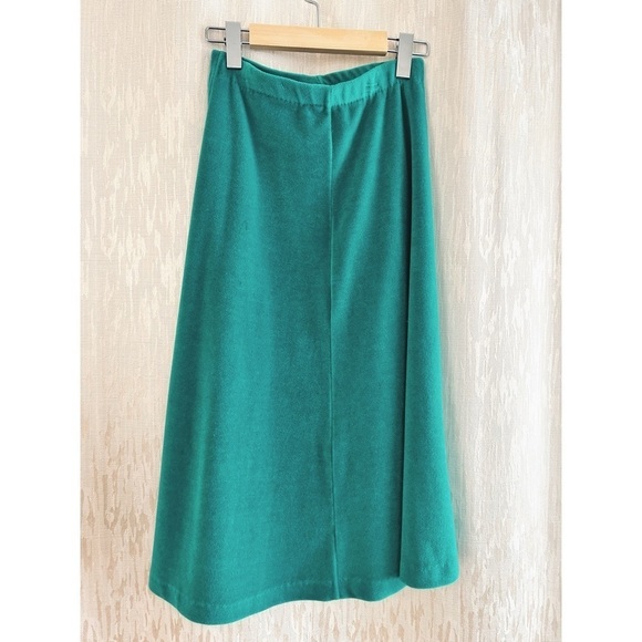 Vintage “Regency” midi green skirt, A-line - Picture 3 of 7